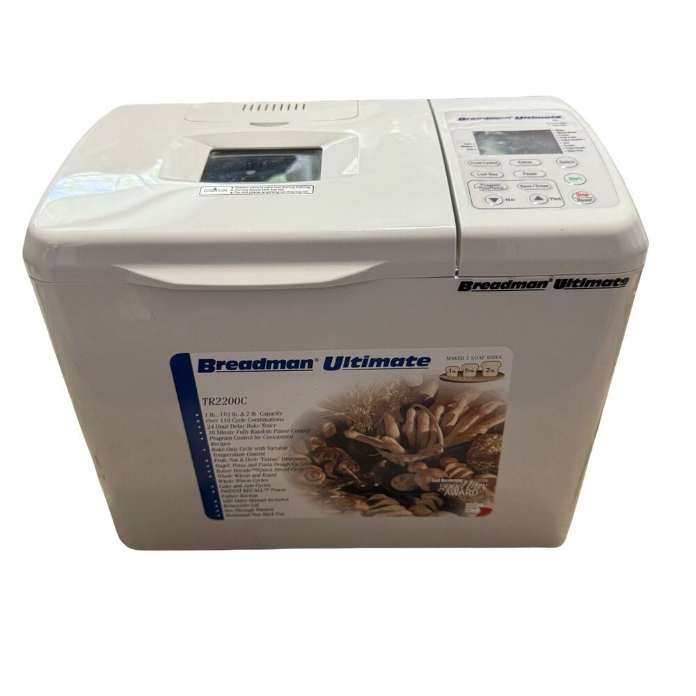 Breadman Ultimate TR2200C Automatic Bread Maker Machine White 2lb Capacity
